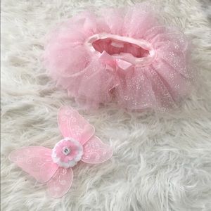 💖Pink glitter tutu with butterfly wings!! 🦋